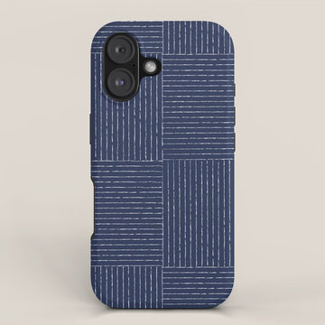 Lines III (Navy) iPhone Case