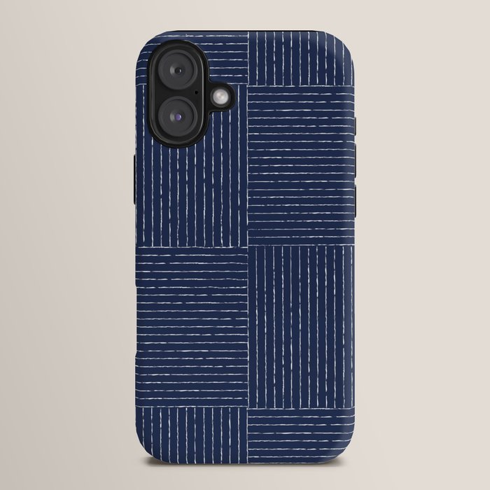 Lines III (Navy) iPhone Case