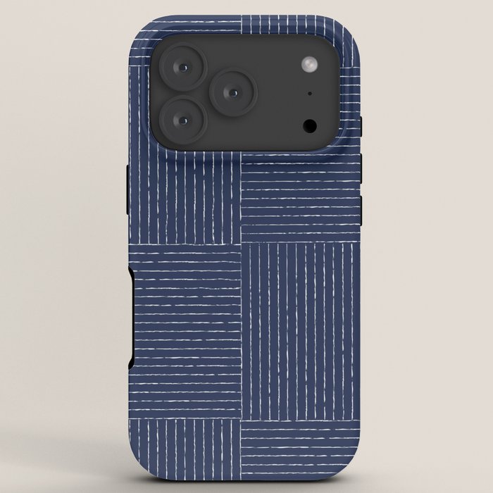 Lines III (Navy) iPhone Case