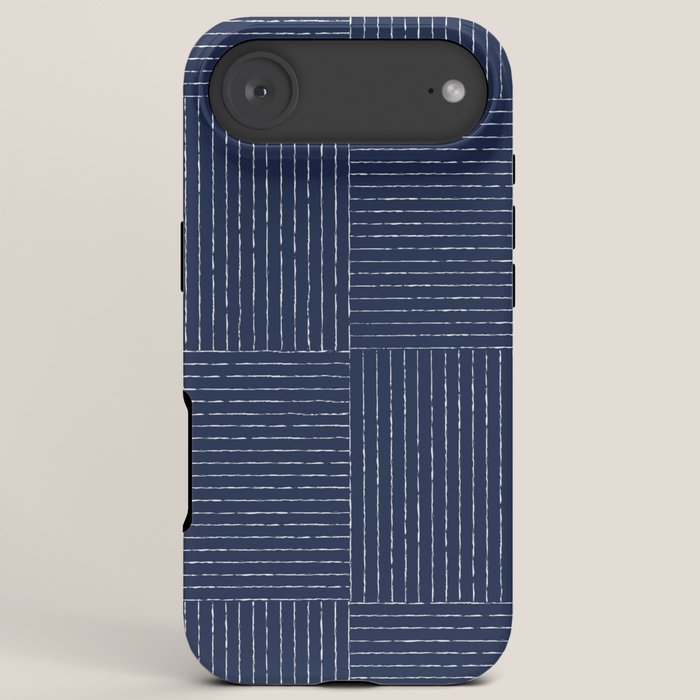 Lines III (Navy) iPhone Case