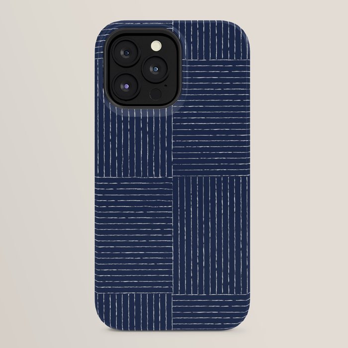 Lines III (Navy) iPhone Case