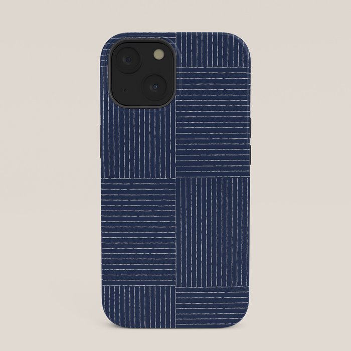 Lines III (Navy) iPhone Case
