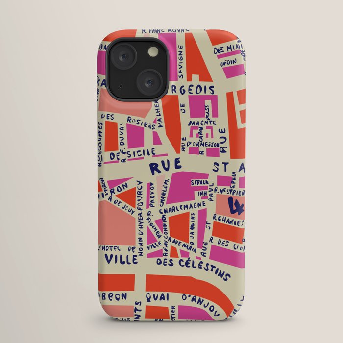 paris map pink iPhone Case