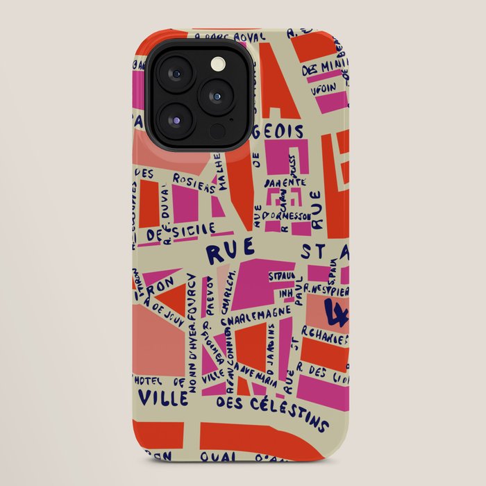 paris map pink iPhone Case