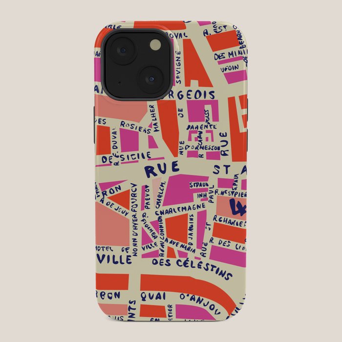 paris map pink iPhone Case