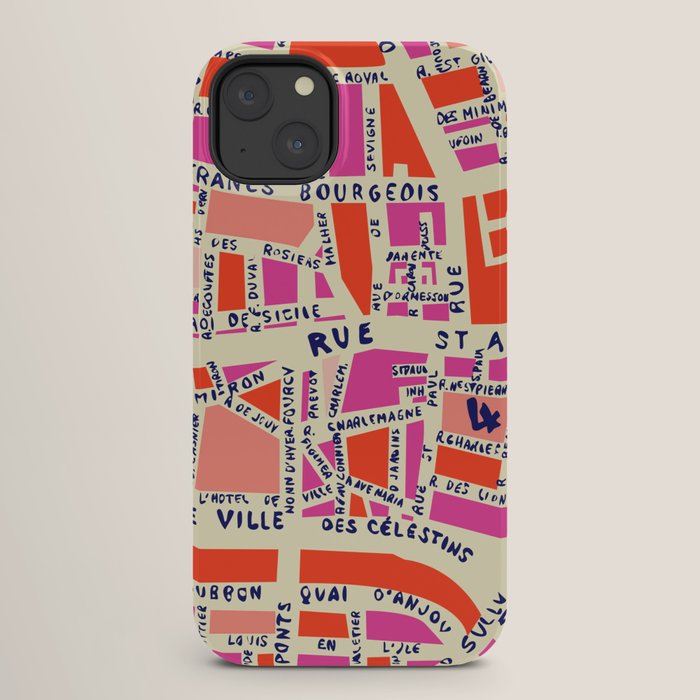 paris map pink iPhone Case
