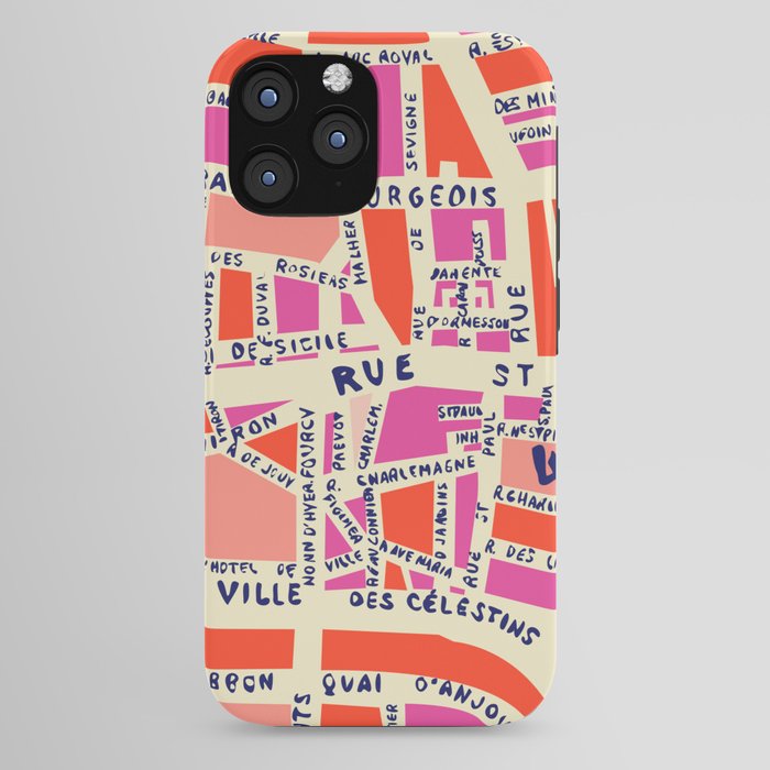 paris map pink iPhone Case