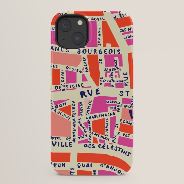 paris map pink iPhone Case