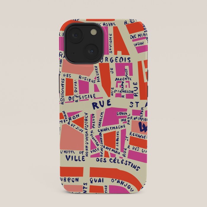 paris map pink iPhone Case