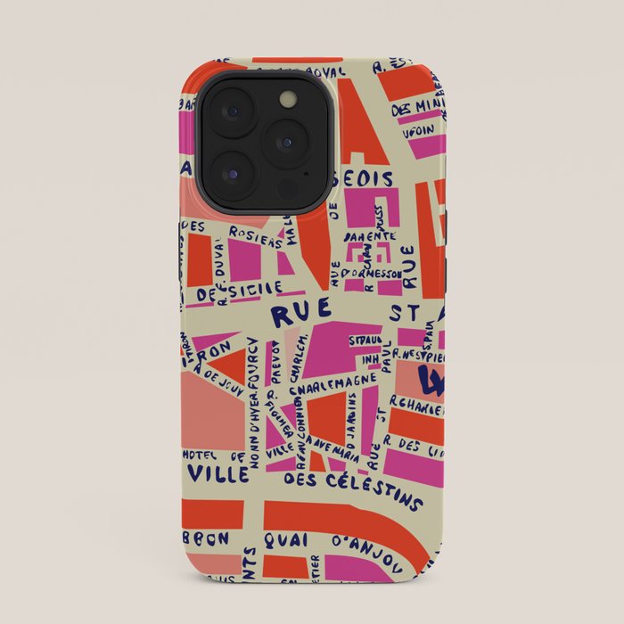 paris map pink iPhone Case