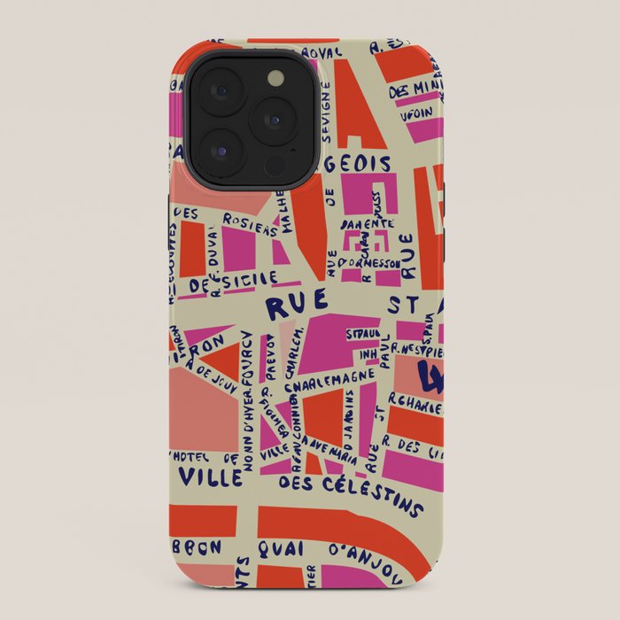paris map pink iPhone Case