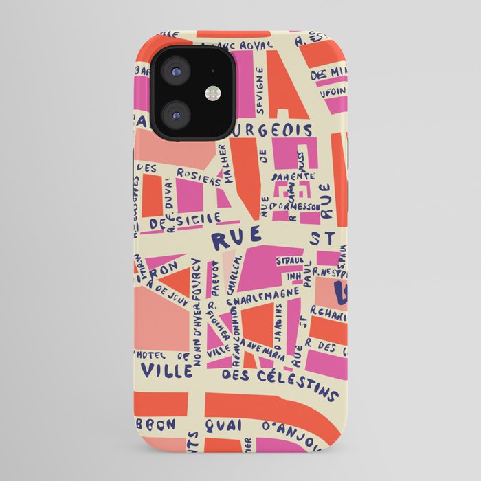 paris map pink iPhone Case