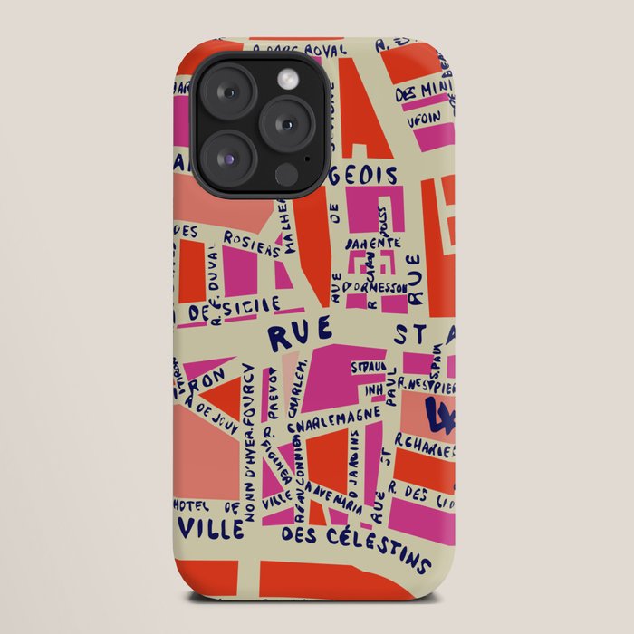paris map pink iPhone Case