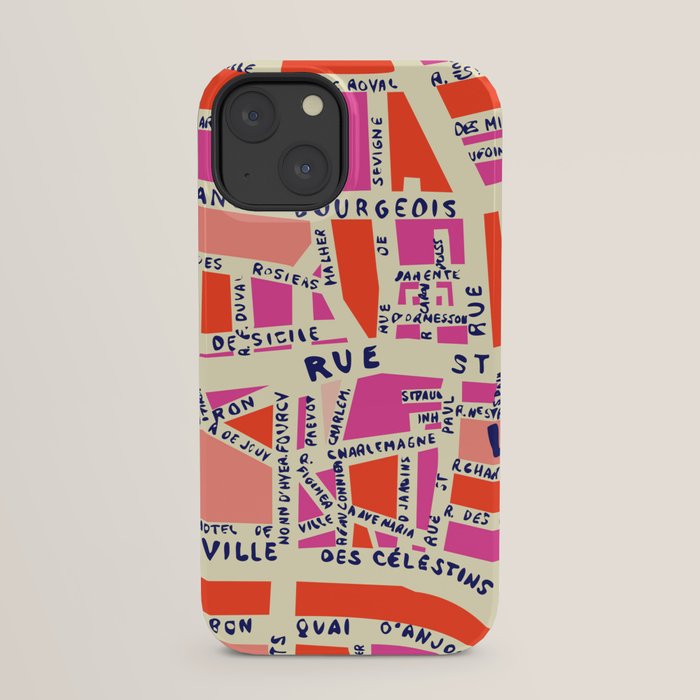 paris map pink iPhone Case