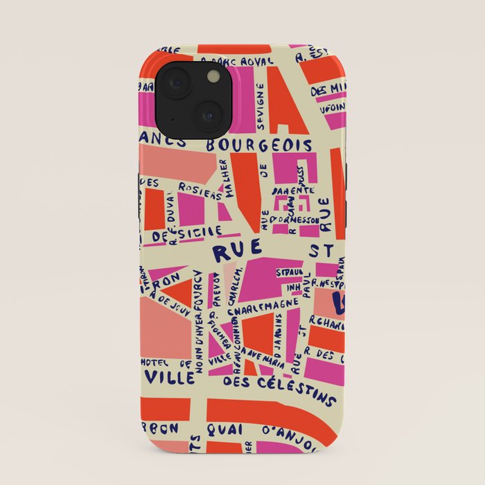 paris map pink iPhone Case