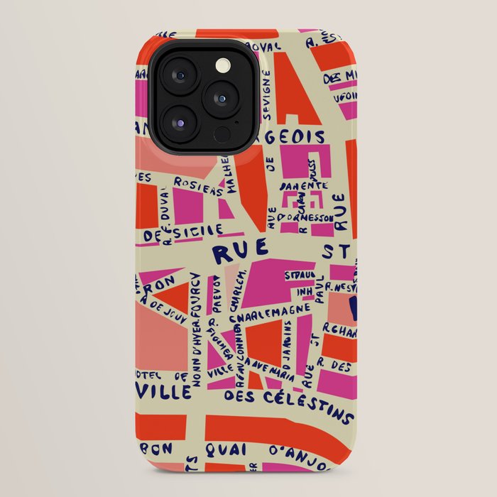 paris map pink iPhone Case