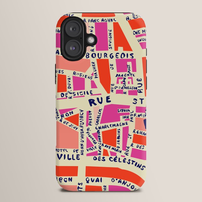 paris map pink iPhone Case