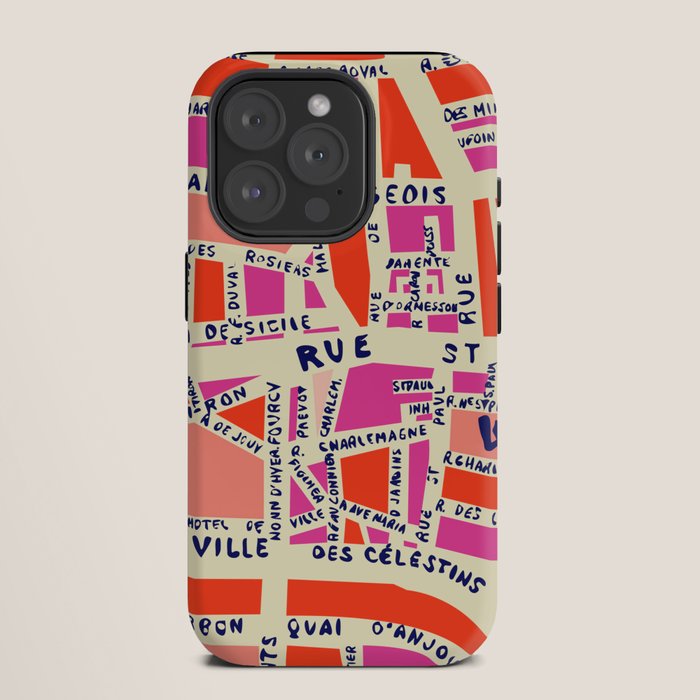 paris map pink iPhone Case