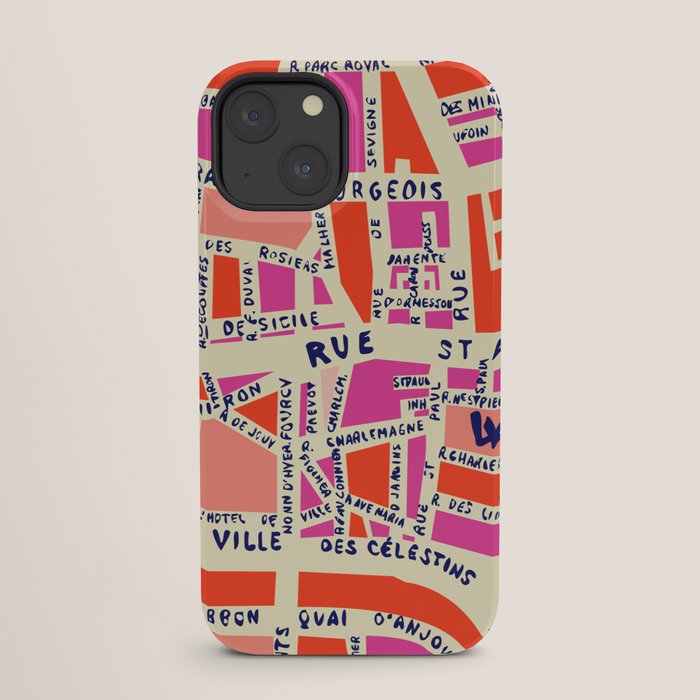 paris map pink iPhone Case
