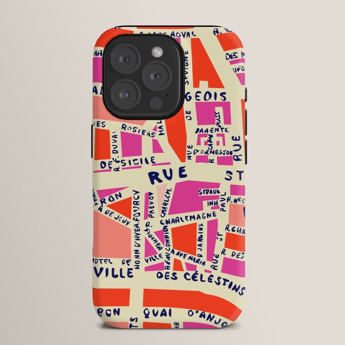paris map pink iPhone Case