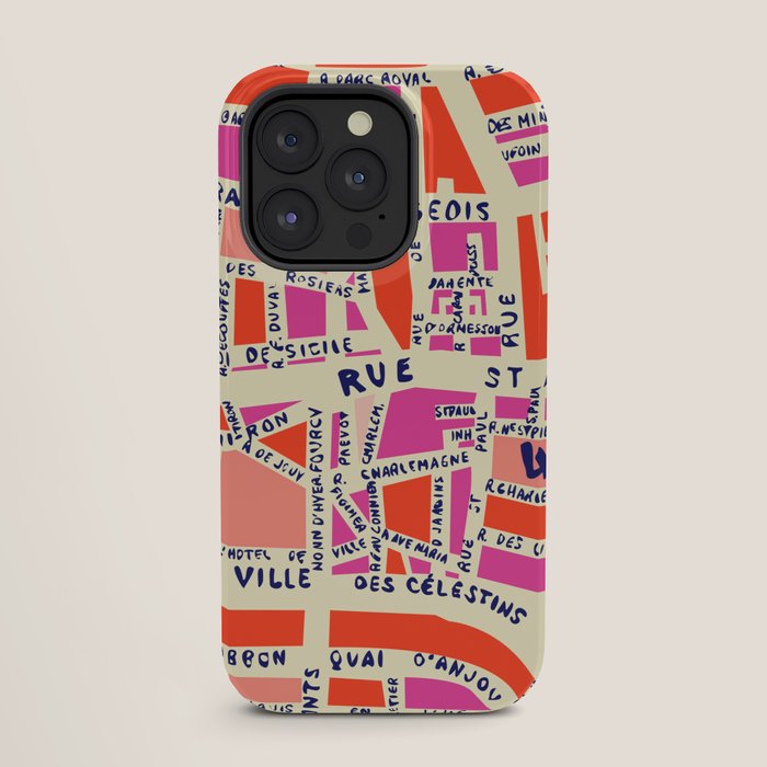 paris map pink iPhone Case