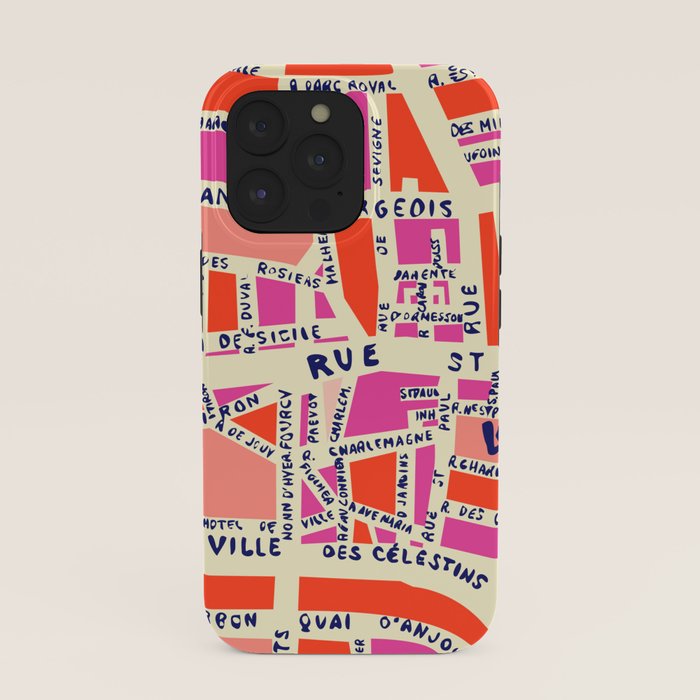 paris map pink iPhone Case