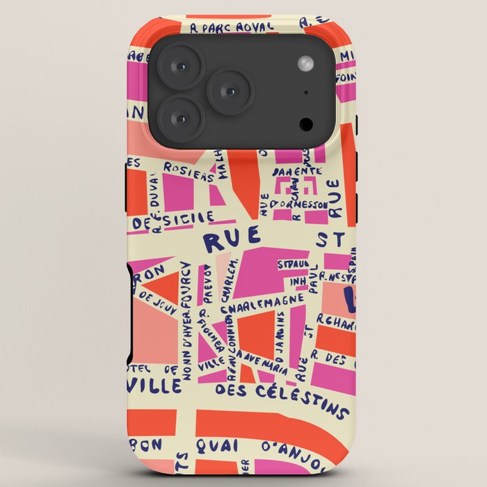 paris map pink iPhone Case