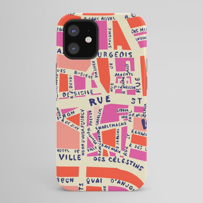 paris map pink iPhone Case