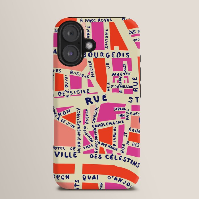 paris map pink iPhone Case
