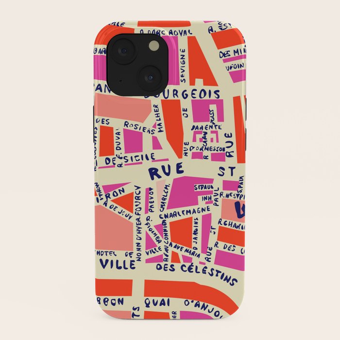 paris map pink iPhone Case