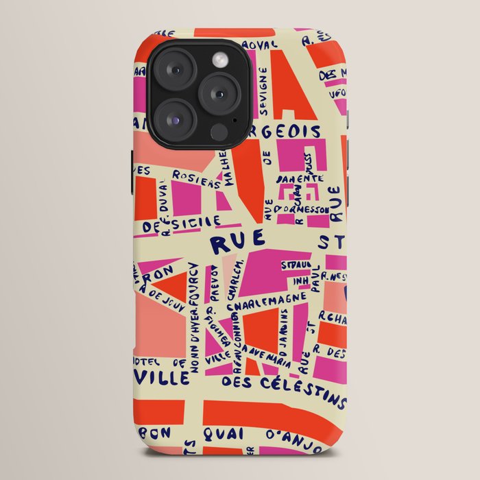 paris map pink iPhone Case