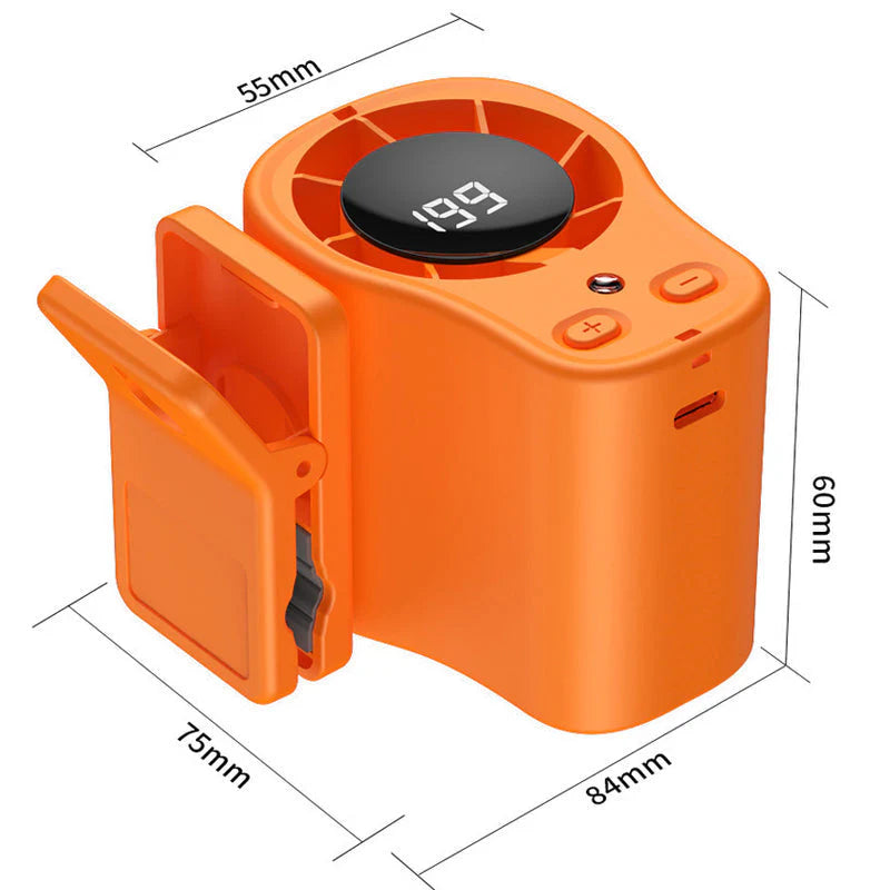 🚗 50% OFF NOW! ❄️ Hands-free Fan with LED Display – Powerful Cooling & Stable Attachment – Portable Essential 🔋