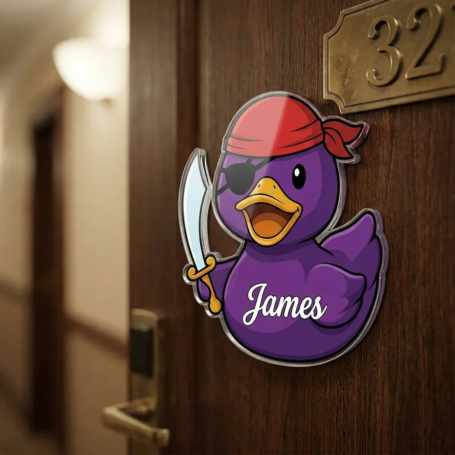 Cute Cruise Duck Door Magnet With Custom Name Bright Cabin Door Decor Funny Vacation Keepsake Gift for Family
