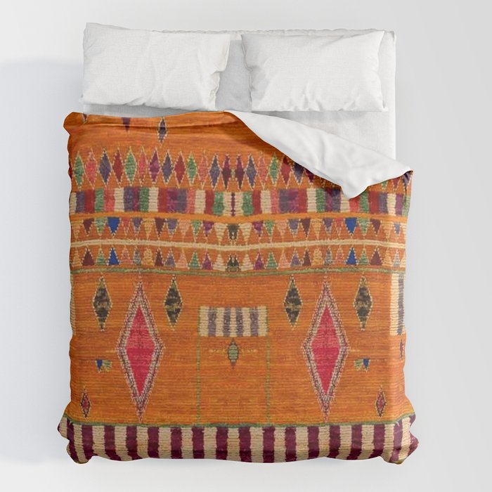 Orange Traditional Moroccan Design Duvet Cover