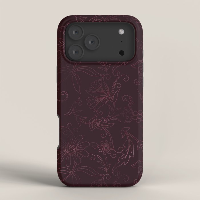 Agate Burgundy Pattern Design iPhone Case