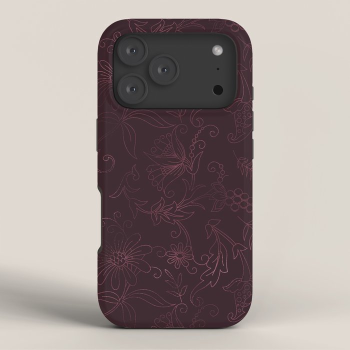 Agate Burgundy Pattern Design iPhone Case