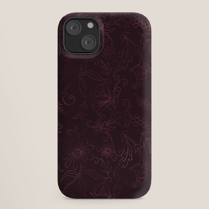 Agate Burgundy Pattern Design iPhone Case