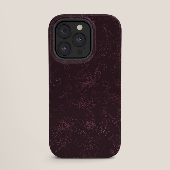 Agate Burgundy Pattern Design iPhone Case