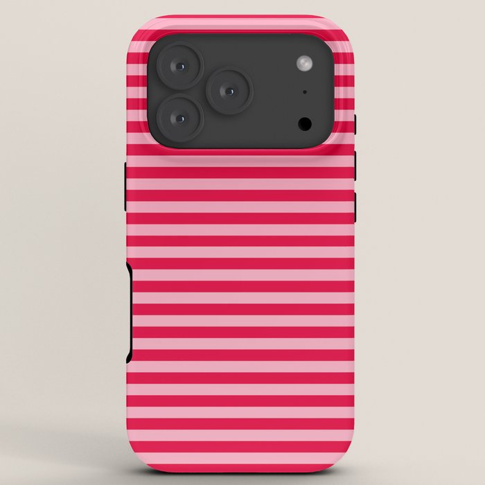 Retro, Beach, Colorful Stripes, Pink and Red iPhone Case