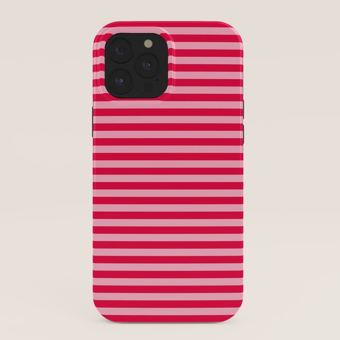Retro, Beach, Colorful Stripes, Pink and Red iPhone Case