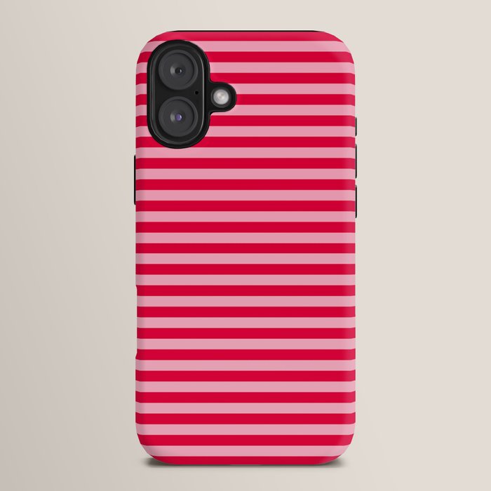 Retro, Beach, Colorful Stripes, Pink and Red iPhone Case