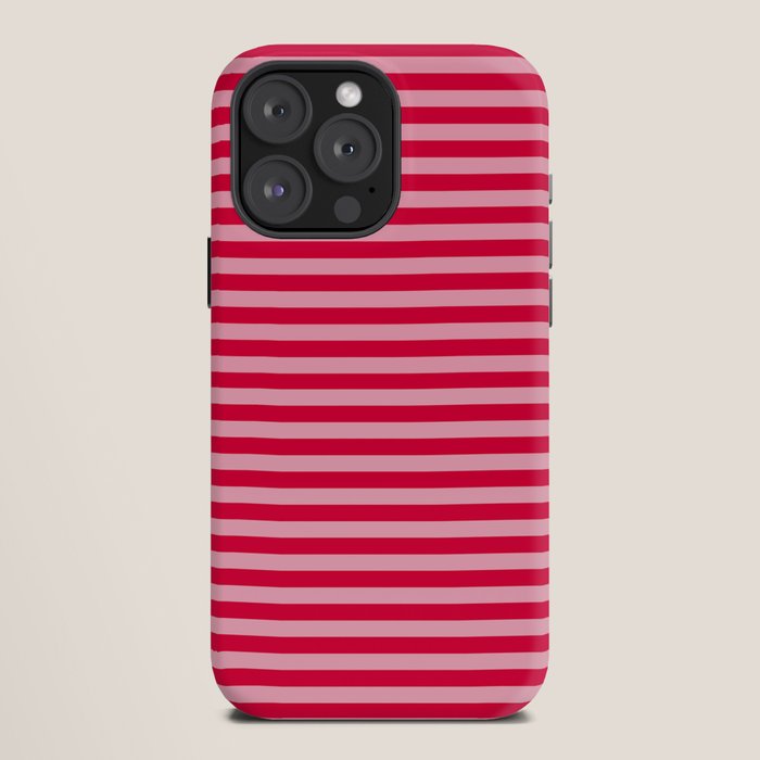 Retro, Beach, Colorful Stripes, Pink and Red iPhone Case