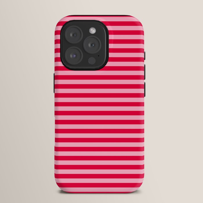 Retro, Beach, Colorful Stripes, Pink and Red iPhone Case