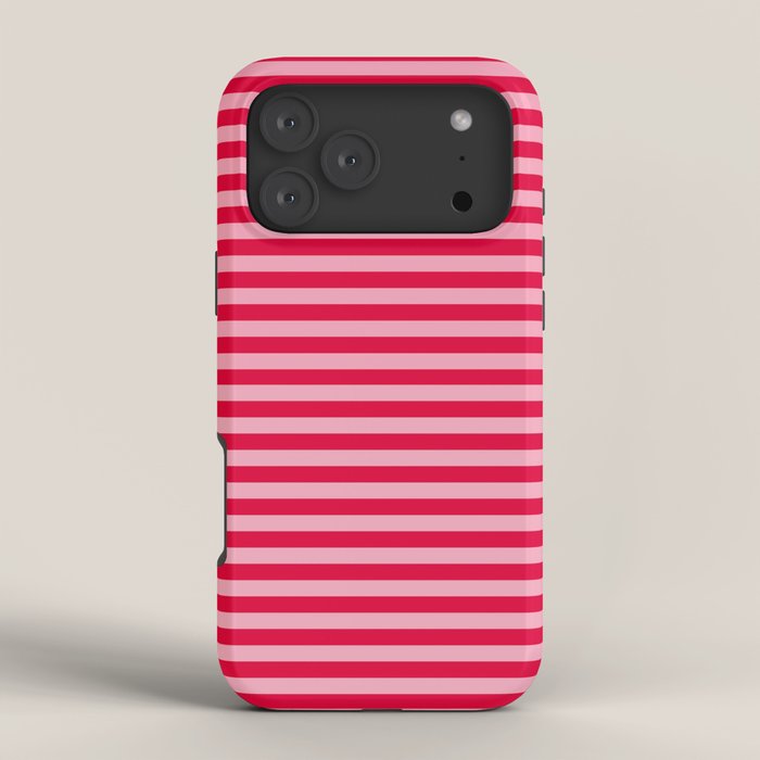 Retro, Beach, Colorful Stripes, Pink and Red iPhone Case