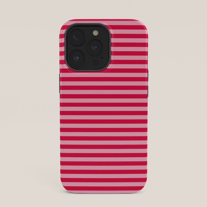 Retro, Beach, Colorful Stripes, Pink and Red iPhone Case