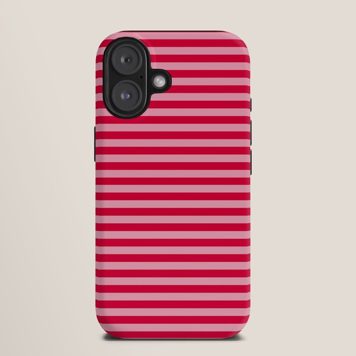 Retro, Beach, Colorful Stripes, Pink and Red iPhone Case