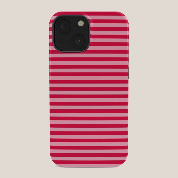 Retro, Beach, Colorful Stripes, Pink and Red iPhone Case