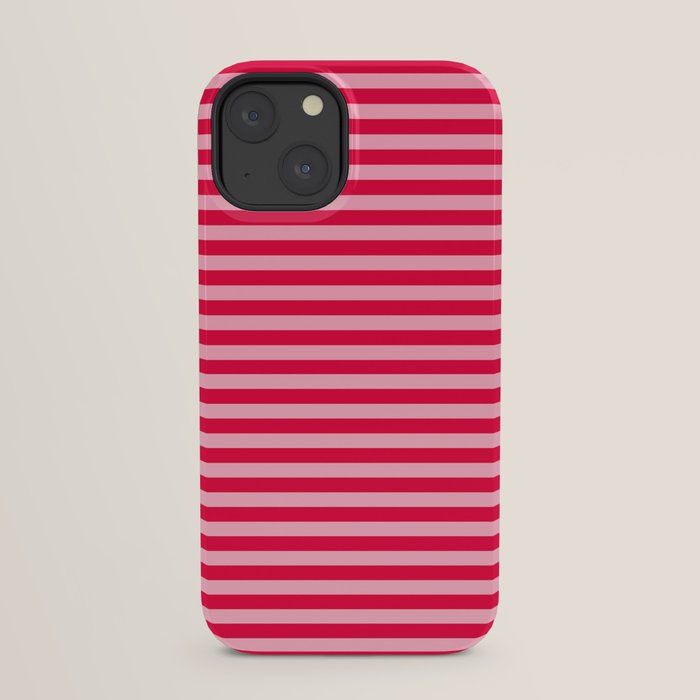 Retro, Beach, Colorful Stripes, Pink and Red iPhone Case