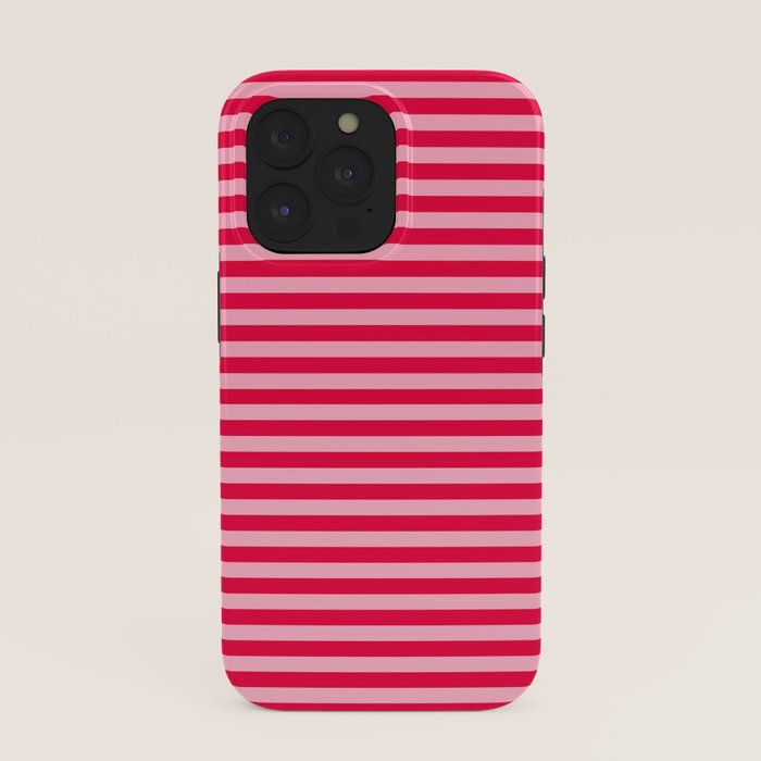 Retro, Beach, Colorful Stripes, Pink and Red iPhone Case