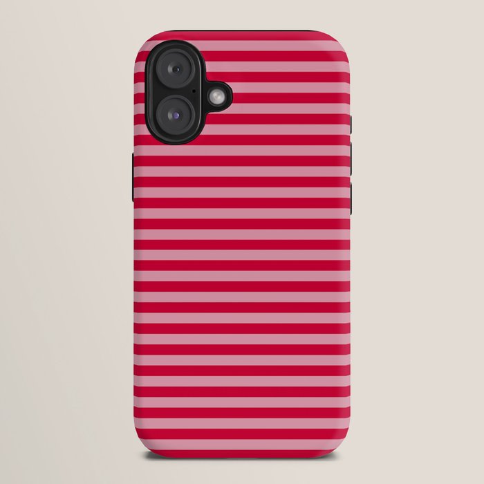Retro, Beach, Colorful Stripes, Pink and Red iPhone Case